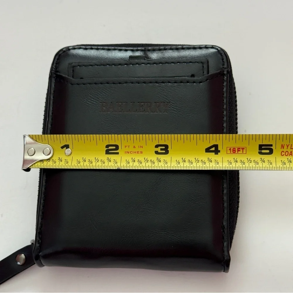 Baellerry Black Men's Wallet with Zipper Closure